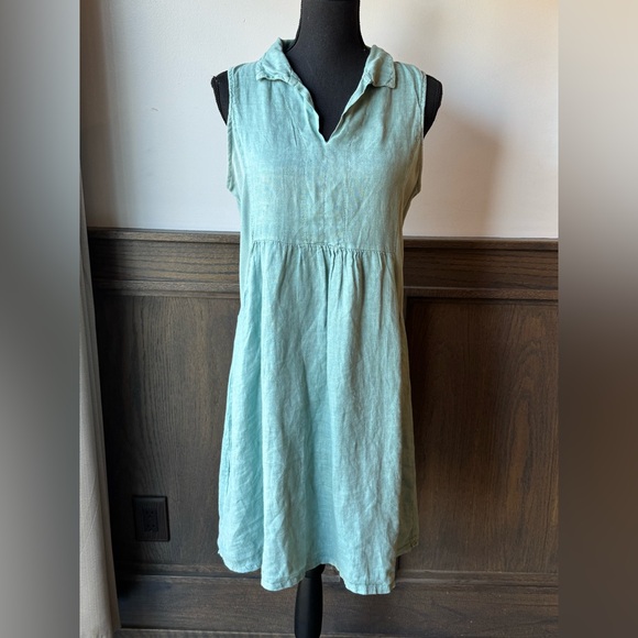 Terzo Millennio Dresses & Skirts - Terri Millennio Sleeveless Linen Dress in light Teal medium
